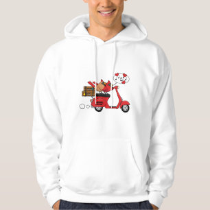 Rote Kardinal-Liebhaber auf Scooter Hoodie