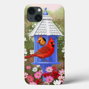 Rote Kardinäle Bird House Flower Garden Case-Mate iPhone Hülle