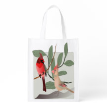 Rote Kardinäle mit Branchen, Wintervögel