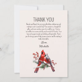 Rote Kardinäle Vögel Frauen Geburtstag Dankeskarte