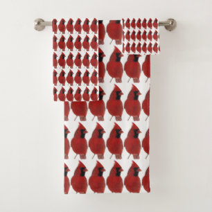 Rote Kardinals-Vogel-Muster-Bad-Tücher Badhandtuch Set
