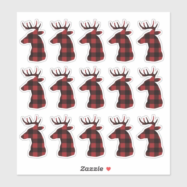 Rote Karierte Aufkleber für 15-Pack-Decal-Aufklebe (Blatt)