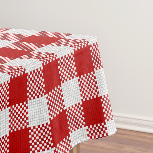 Rote karierte Gingham-Tischdecke Tischdecke (Beispiel)