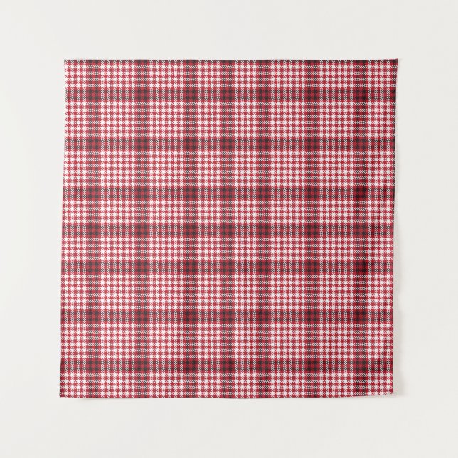 Rote Karierte karierte Karton-Textur Wandteppich (Vorderseite)