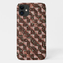 Rote, karierte Quadrate, die dem seltsamen Mosaik  Case-Mate iPhone Hülle