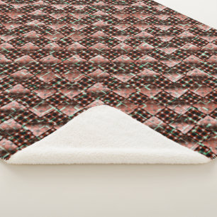 Rote, karierte Quadrate, die dem seltsamen Mosaik Sherpadecke