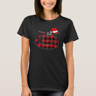Rote Karierte Schlange Papa Weihnachtsmann Hut Wei T-Shirt