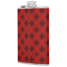Rote karierte Taschenflasche mit Metalldeckel