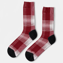 Rote Karo-Weihnachtsstrümpfe – Warme Weihnachtssti Socken