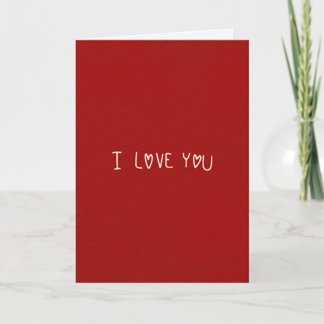 Rote Karte mit I Love You Valentinskarte (Vorderseite)