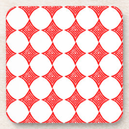 Rote Kartensymbol Diamond Form Linke Schnitt Getränkeuntersetzer