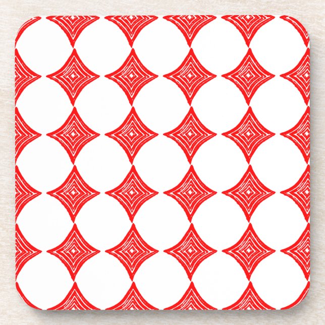 Rote Kartensymbol Diamond Form Linke Schnitt Getränkeuntersetzer (Vorderseite)