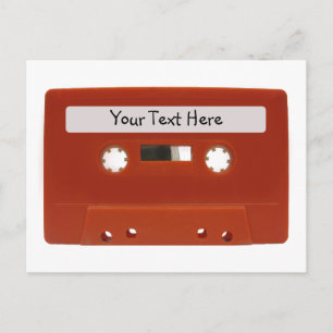 Rote Kassette individuell anpassbare Postkarte