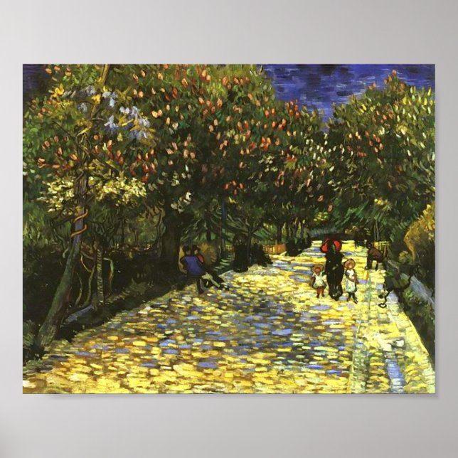 Rote Kastanien im Arles Park, Van Gogh Fine Art Poster (Vorne)