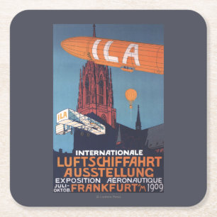 Rote Kathedrale - 1. Luftfahrt-Ausstellung Rechteckiger Pappuntersetzer