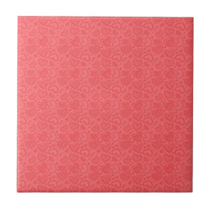 Rote Keramik mit Herz Fliese