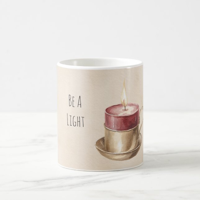 Rote Kerze in Gold sei ein Licht Kaffeetasse (Mittel)