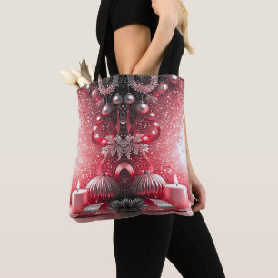 Rote Kerzen Dekorative Weihnachts-Feiertags-Tasche