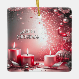 Rote Kerzen Weihnachtsdekoration Weihnachtsbaumsch Keramikornament