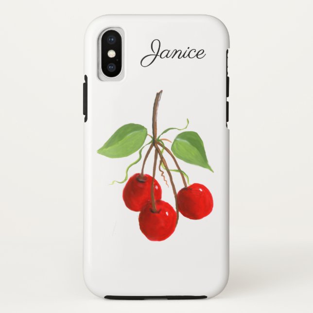 Rote Kirsch-Bundle iPhone X Hülle (Rückseite)