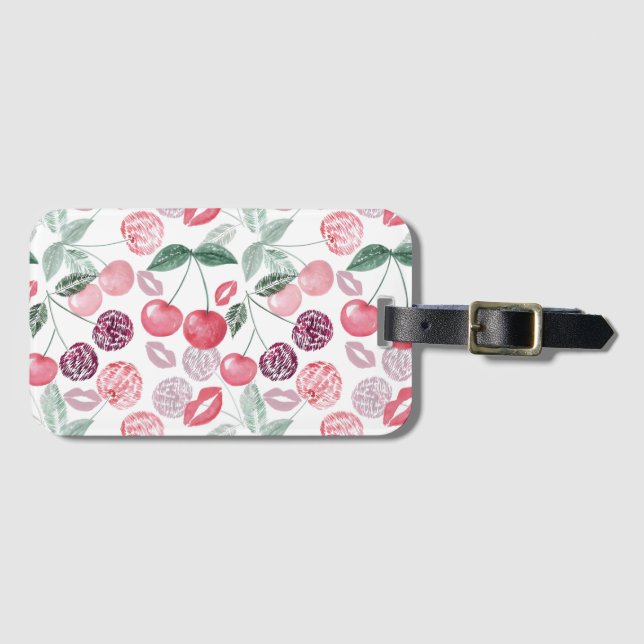 Rote Kirschbeere Gepäckanhänger (Vorderseite (Horizontal))
