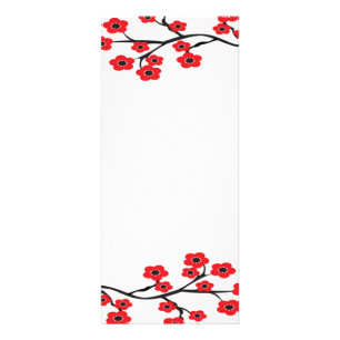 Rote Kirschblüten-Gestell-Karte Werbekarte