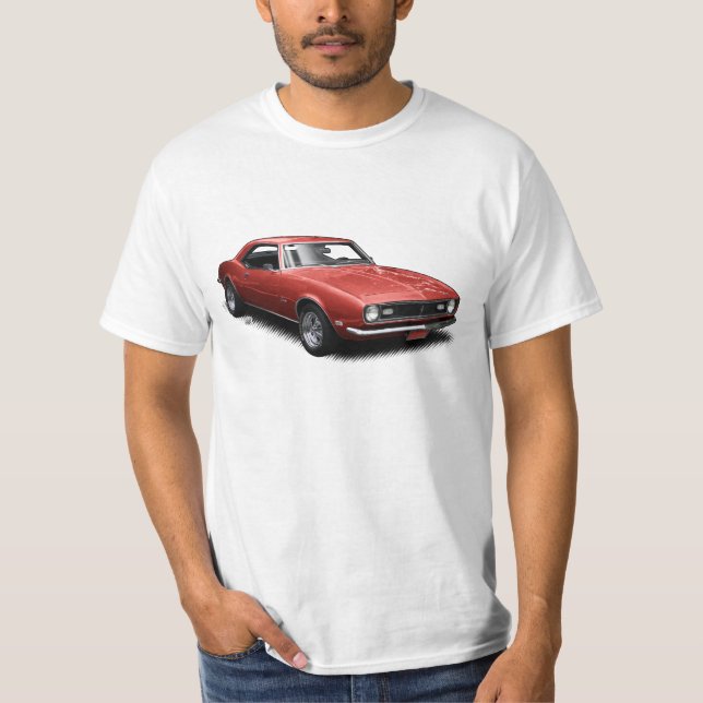 Rote Kirschbombe Camaro auf weißem T - Shirt (Vorderseite)