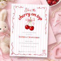 Rote Kirsche oben Rosa Schleife Kirschen Baby Show