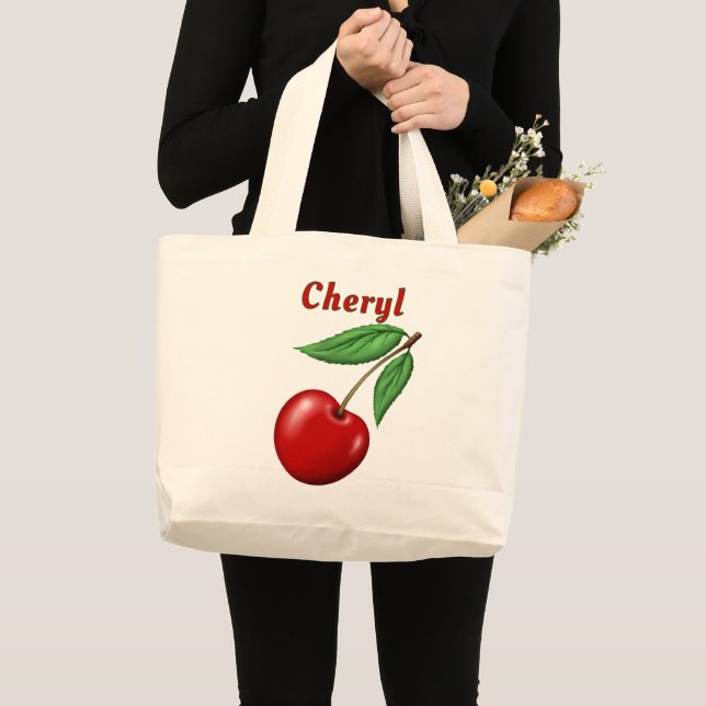 Rote Kirsche Personalisiert Jumbo Stoffbeutel (Vorderseite (Produkt))