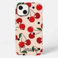 rote Kirsche Retro-Polka-Punkte vintage personalis