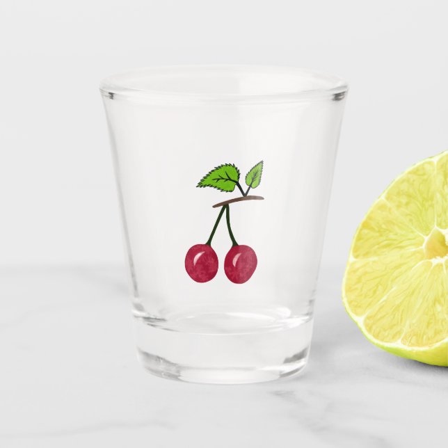 Rote Kirsche Schnapsglas (Vorderseite)