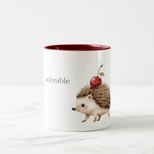 Rote Kirsche Süßer Igel Zweifarbige Tasse