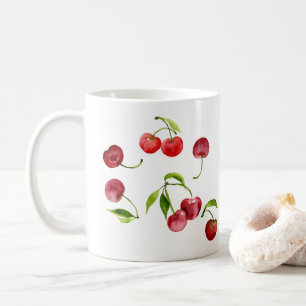 Rote Kirschen Aquarellkirsche Kaffeetasse