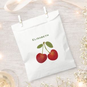 Rote Kirschen Früchte personalisieren Name Geschenktütchen