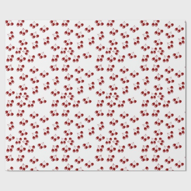 rote Kirschen Geschenkpapier (Flach)