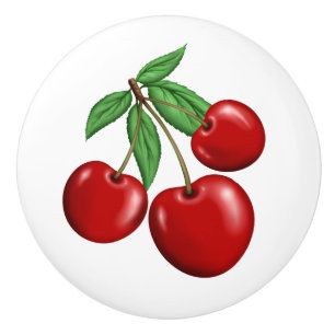 Rote Kirschen Grafische auf allen Mustern Keramikknauf