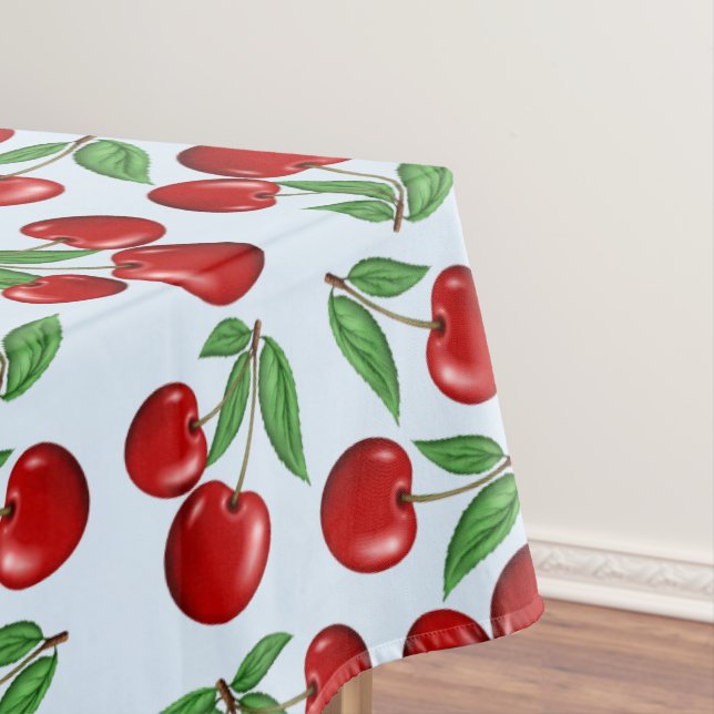 Rote Kirschen in allen Mustern Tischdecke (Beispiel)