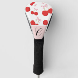 Rote Kirschen mit rosa Bow Coquette Hütte Chic Golf Headcover