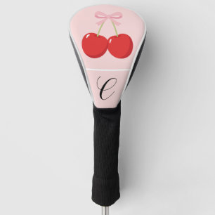 Rote Kirschen mit rosa Bow Coquette Hütte Chic Golf Headcover
