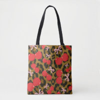 Rote Kirschen mit rosa Bow Coquette Leopard Print