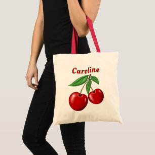 Rote Kirschen Personalisiertes Budget Tragetasche