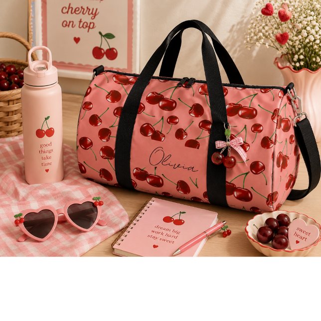 Rote Kirschen, süß Duffle Bag (Von Creator hochgeladen)