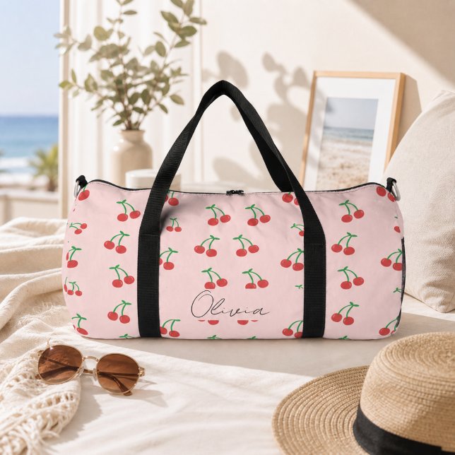 Rote Kirschen, süß Duffle Bag (Von Creator hochgeladen)