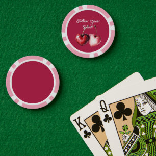 Rote Kirschenherzen Pokerchips