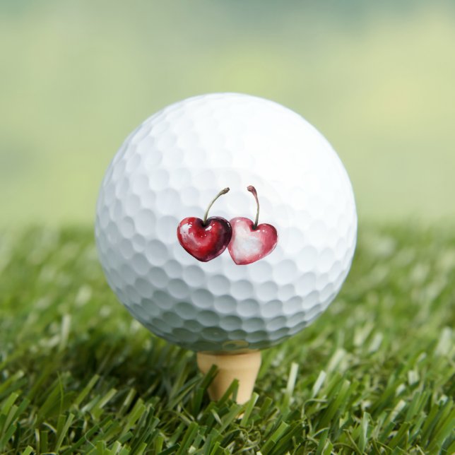 Rote Kirschherzen Golfball (Insitu T-Shirt)