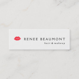 Rote Kissenlippen Einfache Weiße Haare und Schönhe Mini Visitenkarte