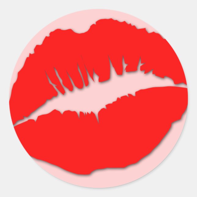 Rote Kissy Lips Sticker (Vorderseite)