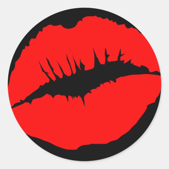 Rote Kissy Lips Sticker (Vorderseite)