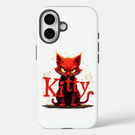 Rote Kitty-Katze-Handyhülle iPhone 16 Hülle