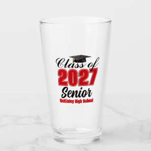 Rote Klasse 2027 Senior Custom High School Glas